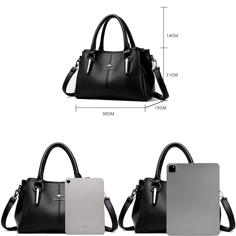 New 3-Layer Large Capacity Women's Handbag Luxury Female Tote Bag High Quality Soft Leather Messenger Bolsos Wallet Sac A Main