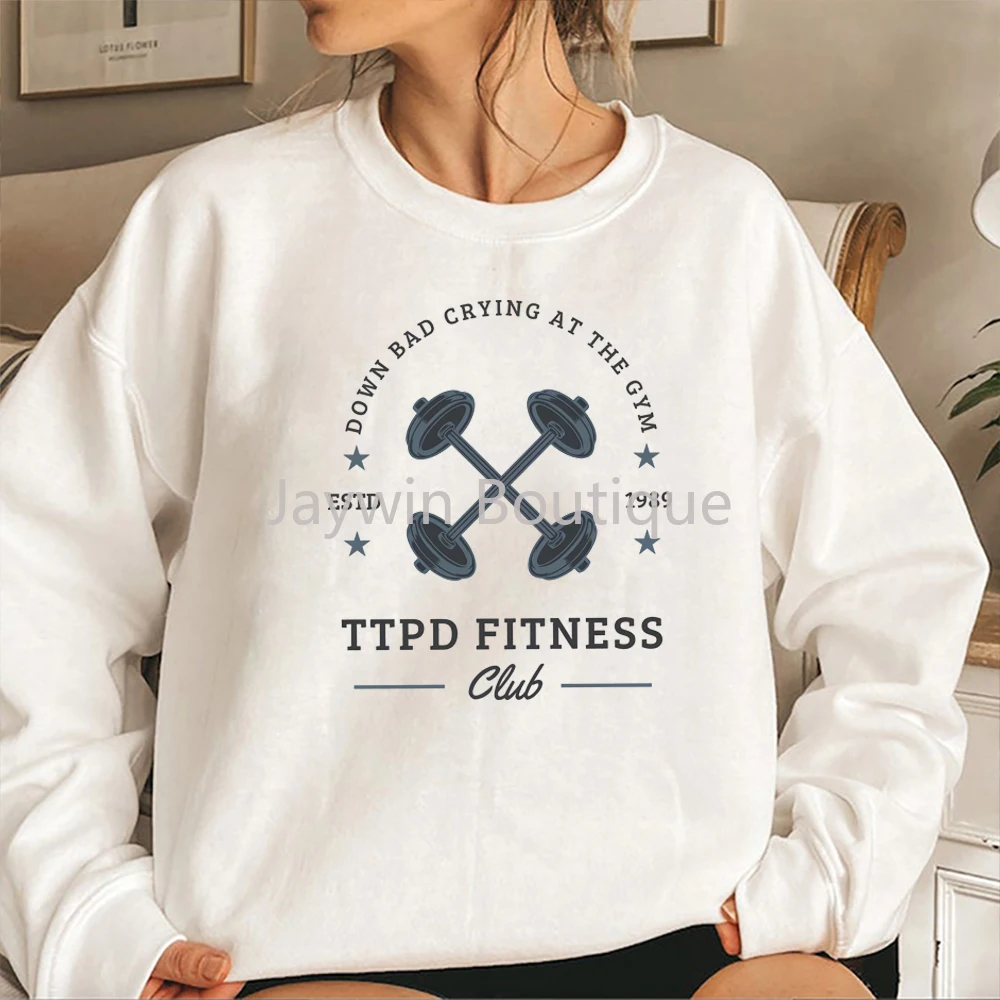 DOWN BAD Crying At The Gym Sweatshirt TS Music Inspired Hoodie The Tortured Poets Department Apparel TTPD Crewneck Sweatshirts