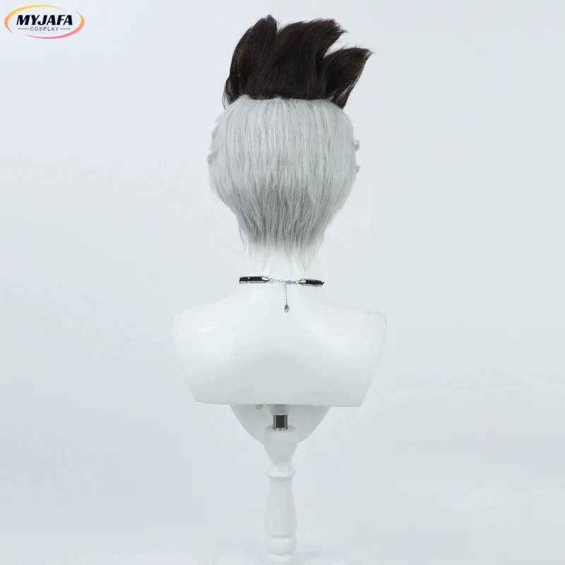 2025 애니메이션 에지러너스 마르티네즈 데이비드 코스프레 블랙 그레이 짧은 내열성 헤어 할로윈 파티 가발 + 가발 모자