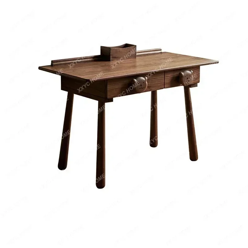 A  XZQNorth American black walnut, all solid wood study table bedside table computer table modern and simple