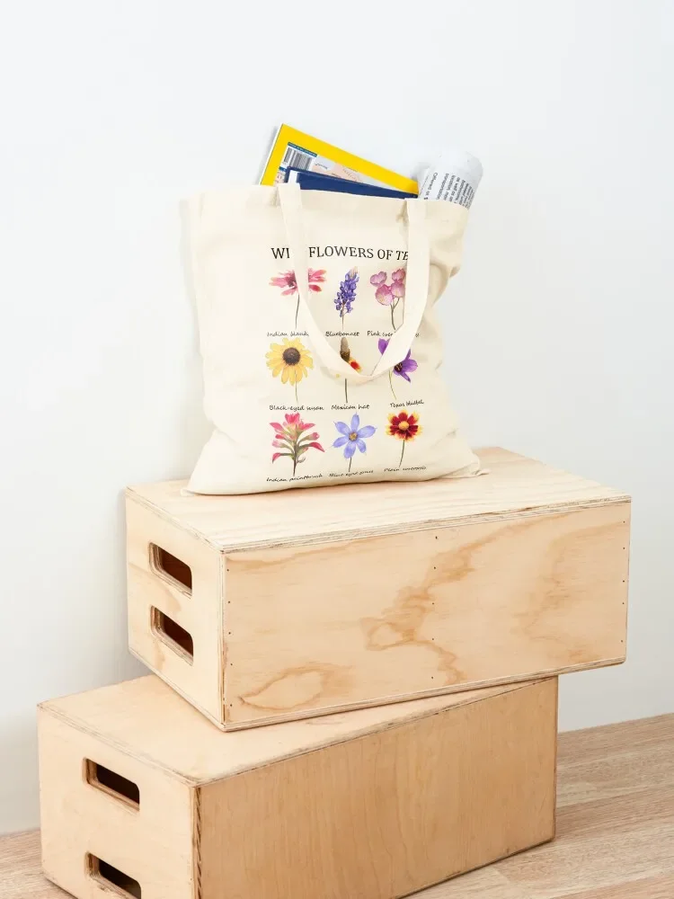 wildflowers of texas Tote Bag personalized tote reusable grocery bags reusable shopping bags foldable reusable bag