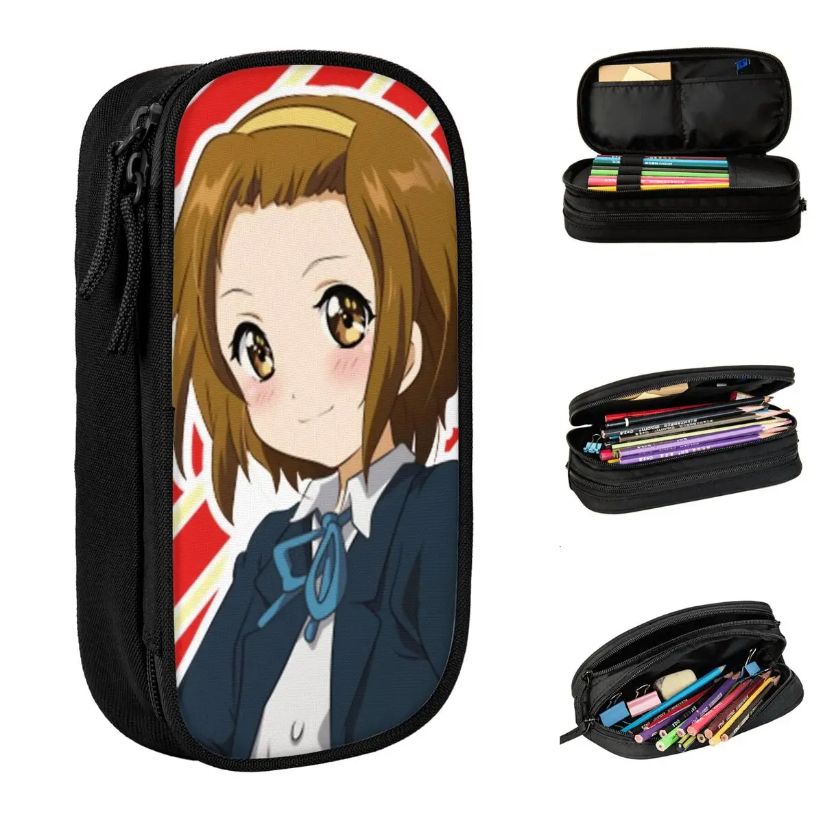 الإبداعية K-ON أنيمي مانغا Kawaii مقلمة بشكل جذاب مقلمة صندوق القلم للطلاب حقائب كبيرة الطلاب مدرسة مستحضرات التجميل القرطاسية