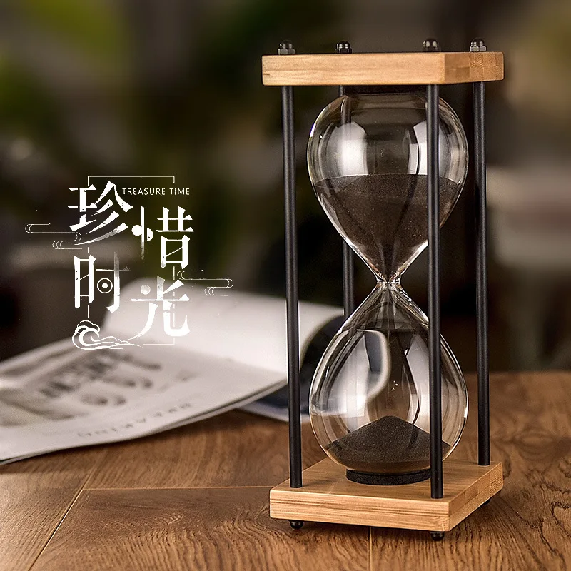 Factory direct sales glass hourglass timer children anti-fall 30 minutes retro ornaments