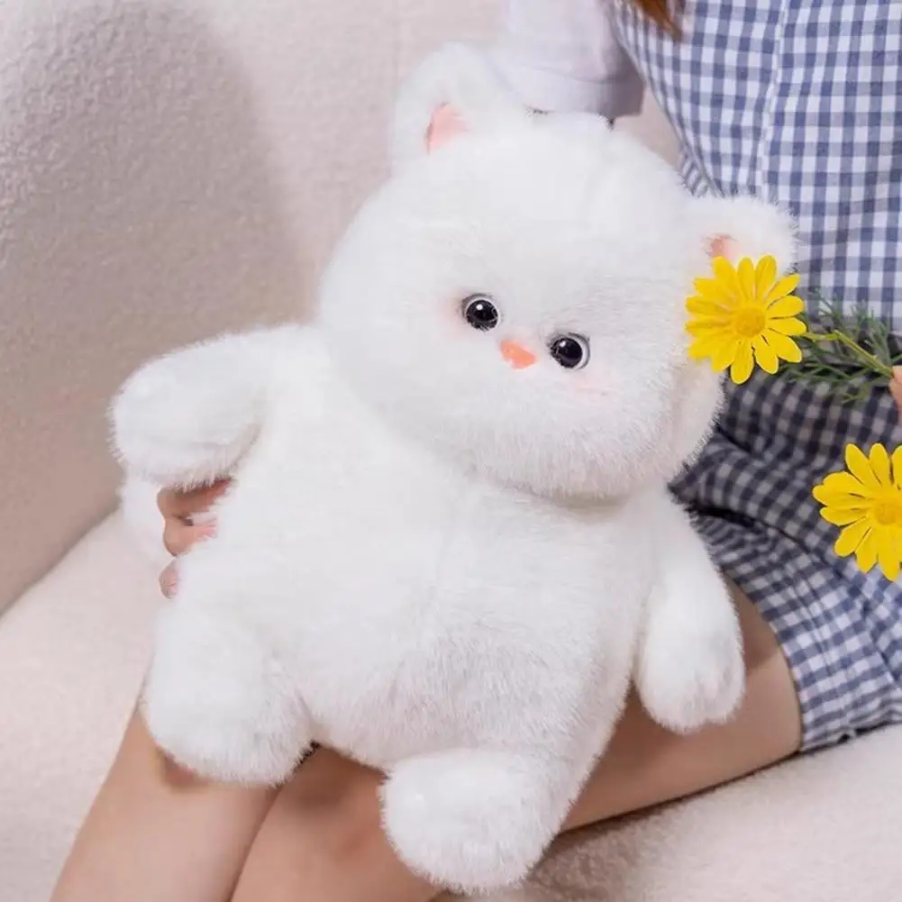 

Sofa Accent Plush Toy Adorable Plush Cat Doll for Home Decor Kids Gift Soft Stuffed Toy for Sofa Bedside Cute Simulation Cat