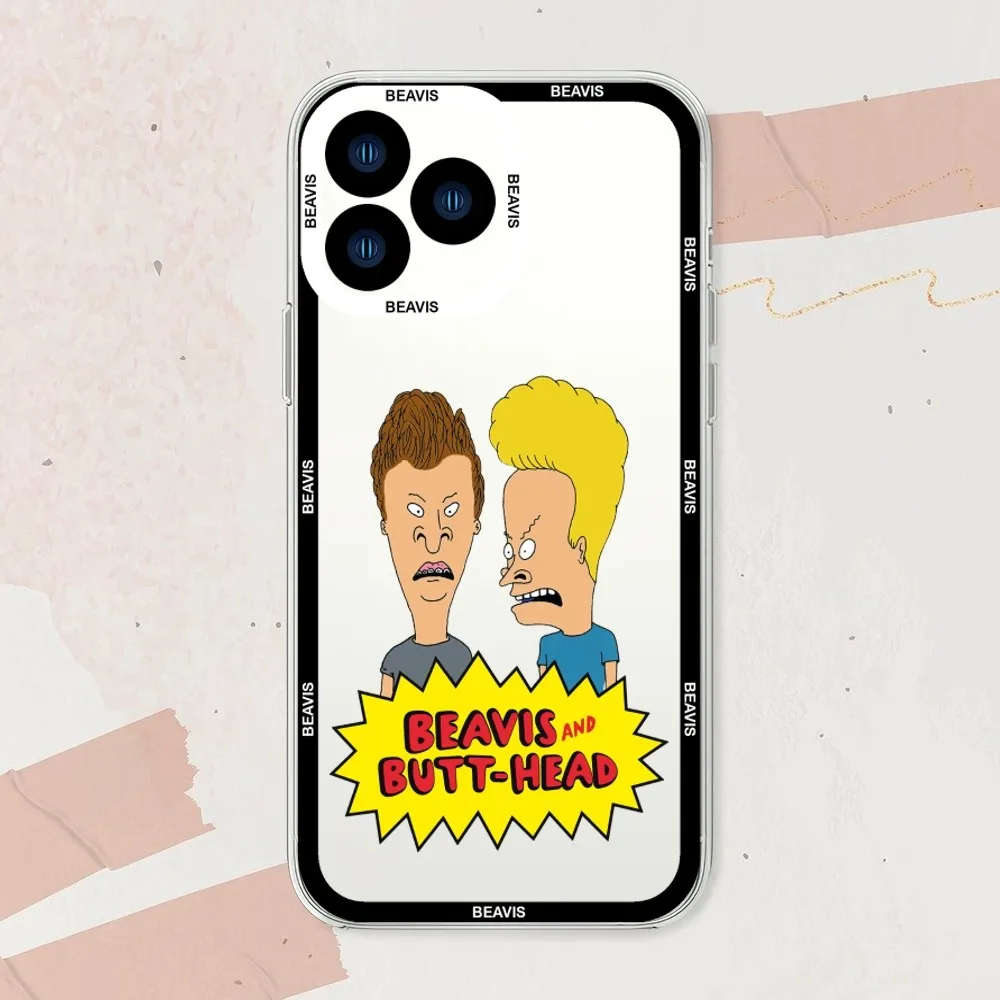 Funny Beavis and Butt-Head Phone Case For iphone 11 12 13 14 15 Mini Plus Pro Max Transparent Shell