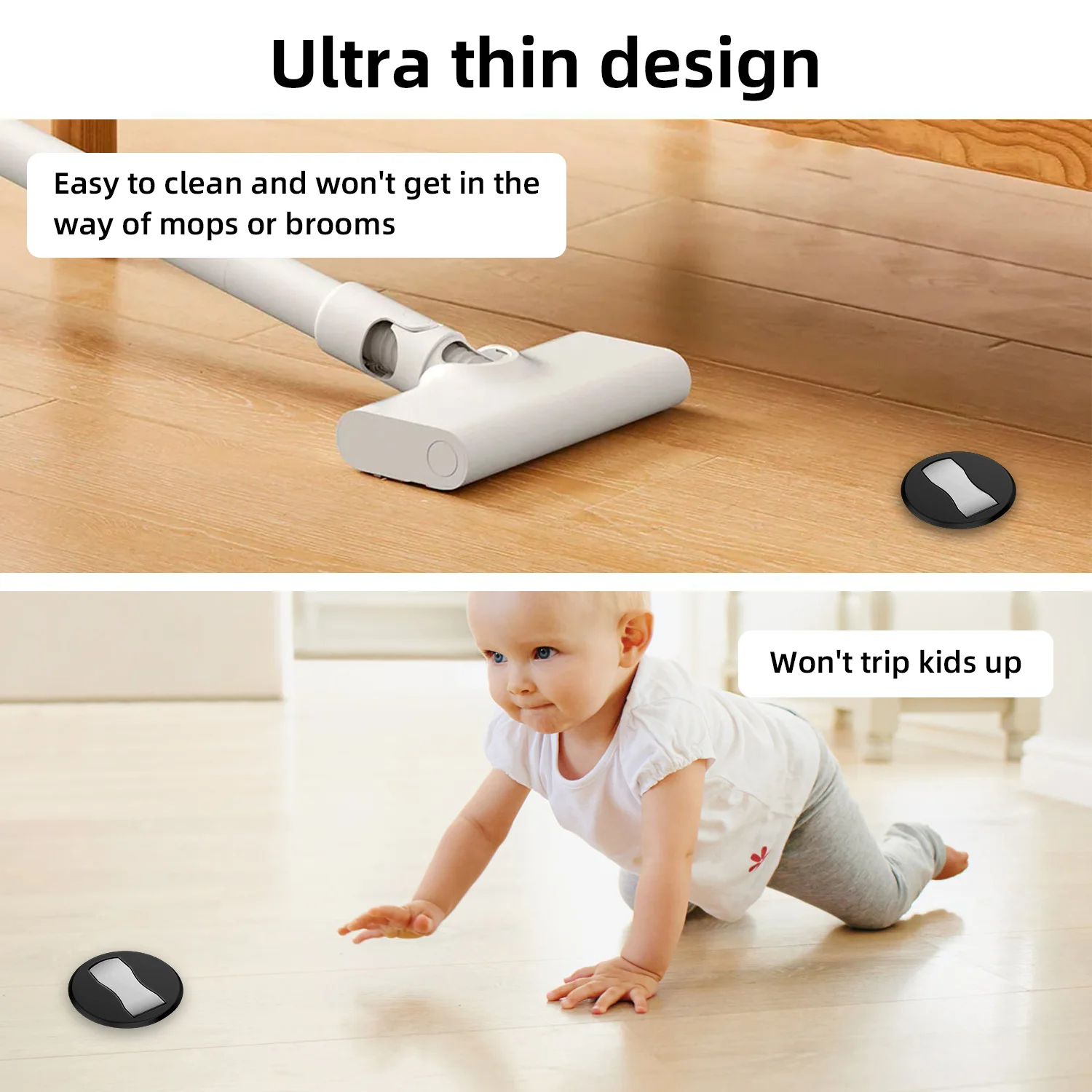 سدادة باب مثبتة على الأرض، ارتفاع قابل للتعديل، شريط لاصق مغناطيسي غير مرئي، سدادة باب الحفر السفلي