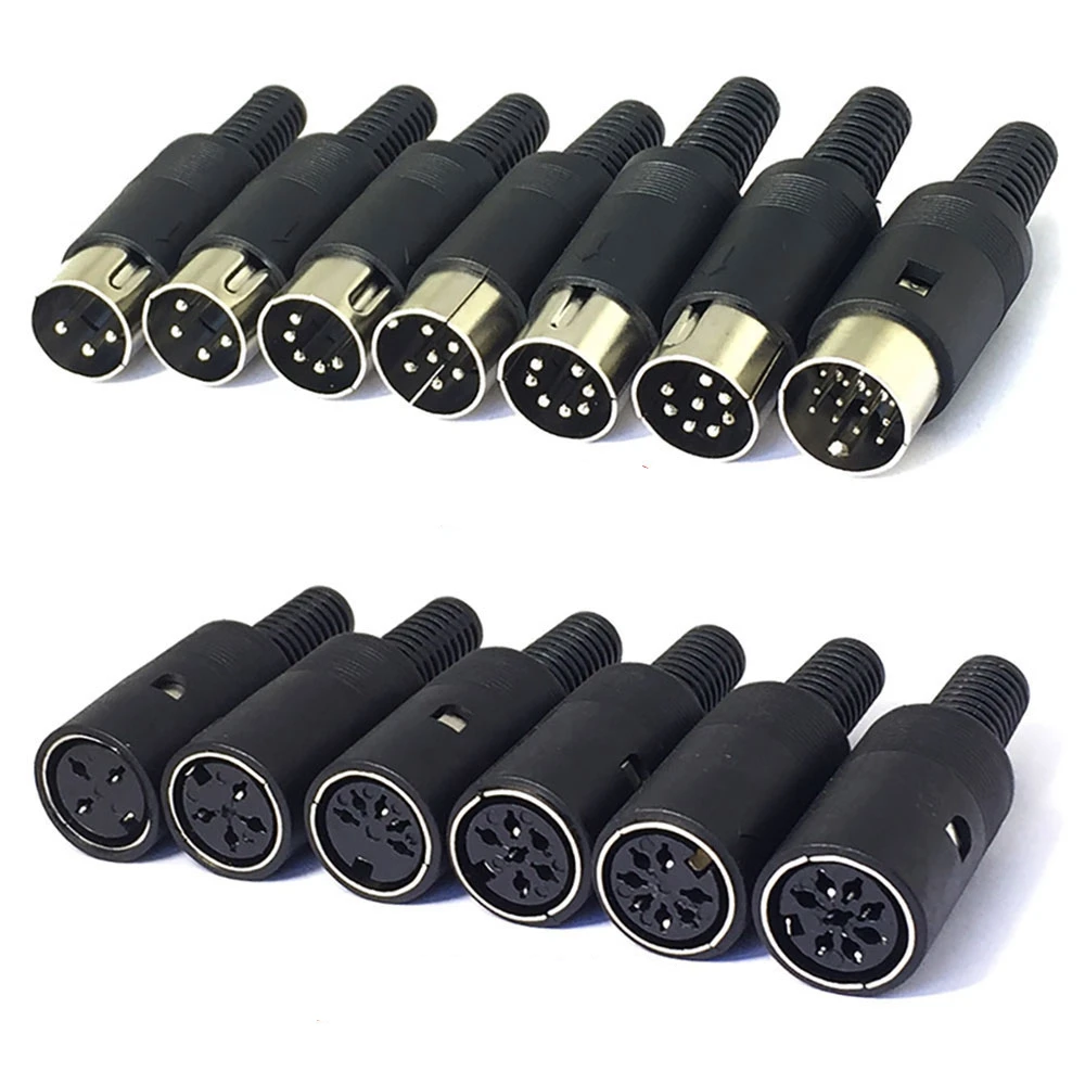 2 قطعة DIN 3 4 5 6 7 8 دبوس DIN ذكر + أنثى المقبس هولد لوحة جبل الهيكل موصل سبيكة لحام #2