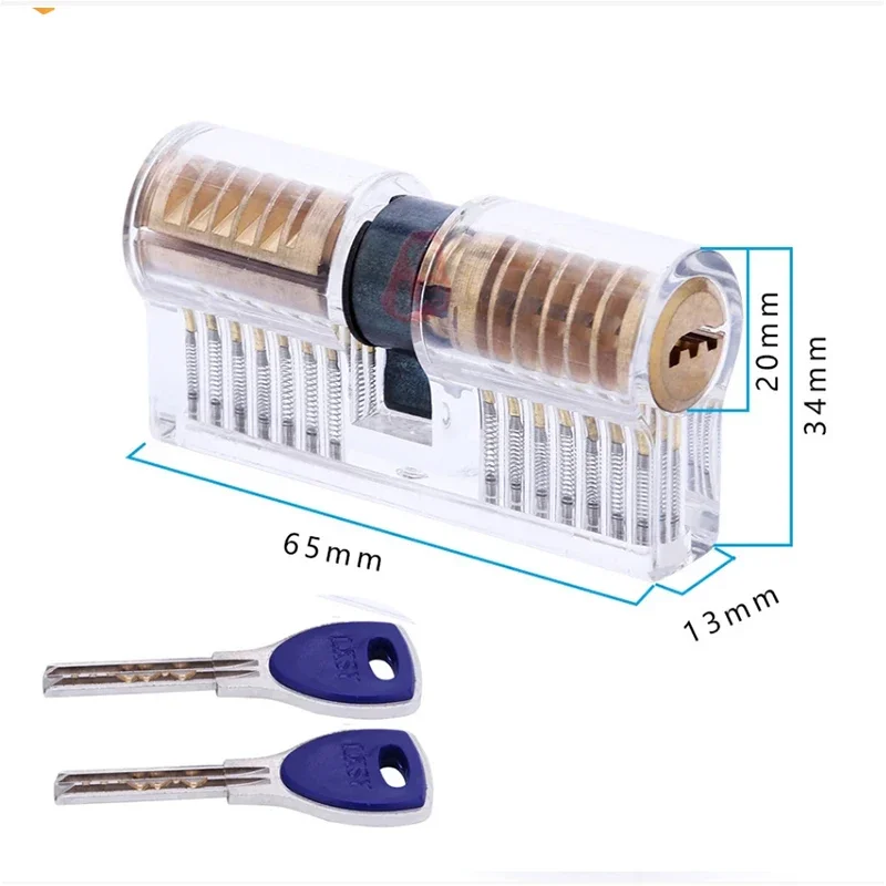 Practice Transparent Tubular Lock Cylinder Visible Training Pick Skill Cutaway Inside Copper Padlock Tool Practice View