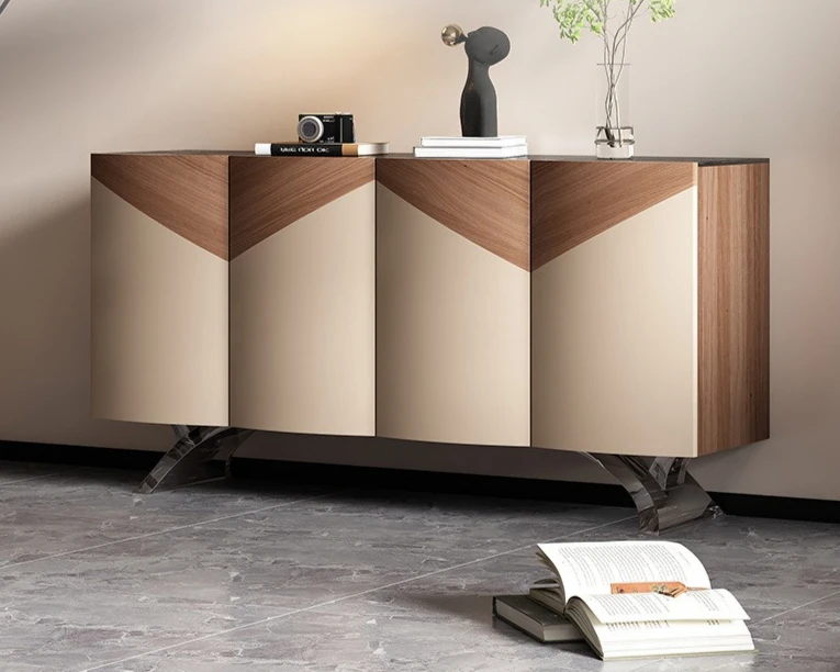 S1saa  color block side cabinet home office large capacity storage tea cabinet