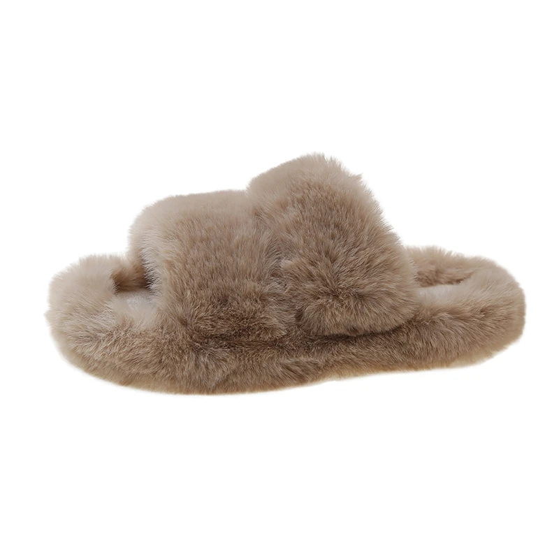 Woolly slippers female 2023 spring and autumn new explosive 100 thick bottom increase plush cotton drag outside to wear