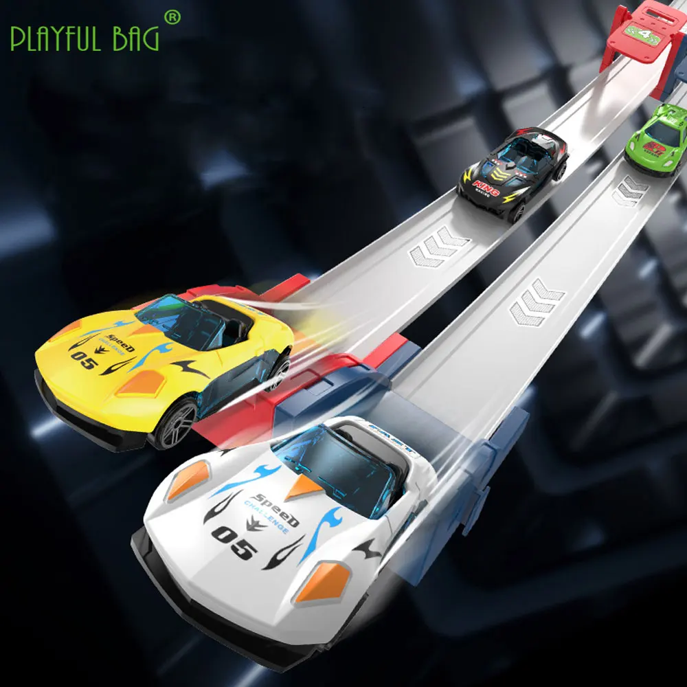 レース競争カタパルトトラックレーシングカー DIY 組立合金車子供のおもちゃ複数人インタラクションクリスマスギフト ZG340