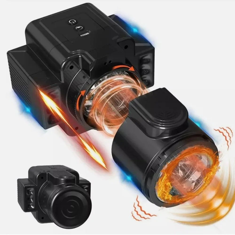 Automatic Rotating Telescopic Male Masturbator with Multi-Frequency Vibration, Realistic Adult Pleasure Toy for Men