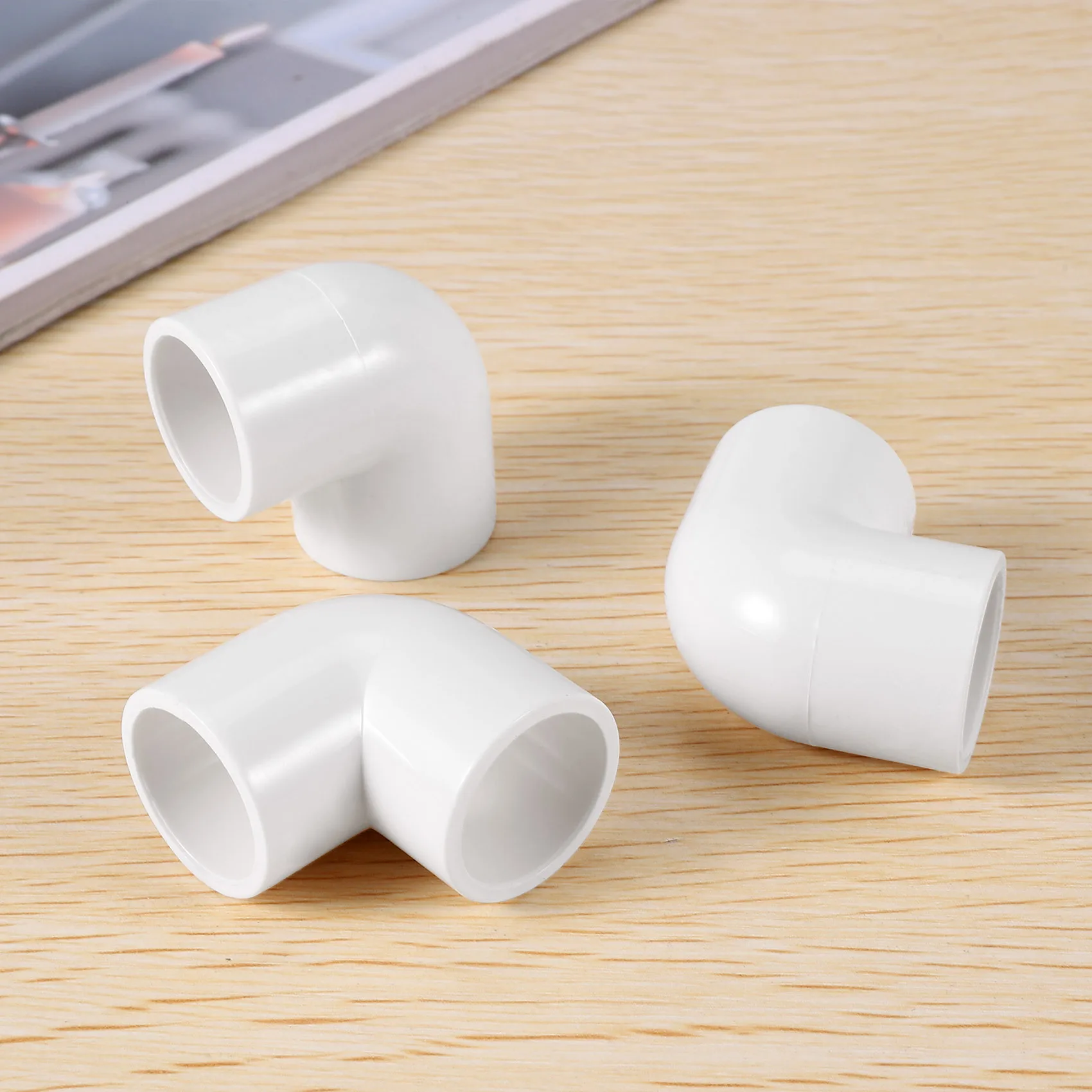 5 Pieces 20mm Dia 90 Angle Degree Elbow PVC Pipe Fittings Adapter Connector White