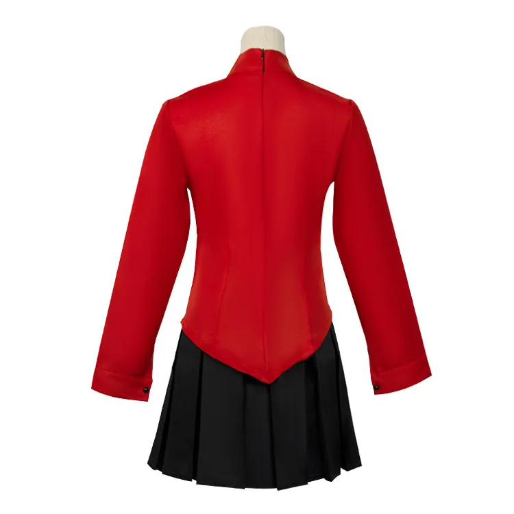 Anime Fate Stay Night Tohsaka Rin Cosplay Costumes Girl Red Shirt Skirt Women Halloween Costumes Dress Headwear Role Play