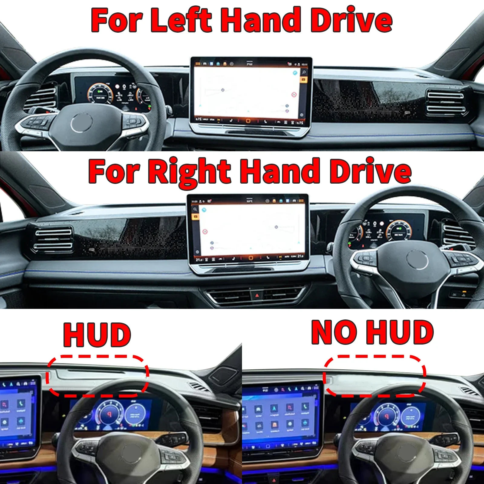 يصلح ل Volkswagen Tiguan Tayron 2024-2026 2027 اكسسوارات السيارات Dashmat غطاء لوحة القيادة وسادة واقية السجاد DashMat ظلة #2