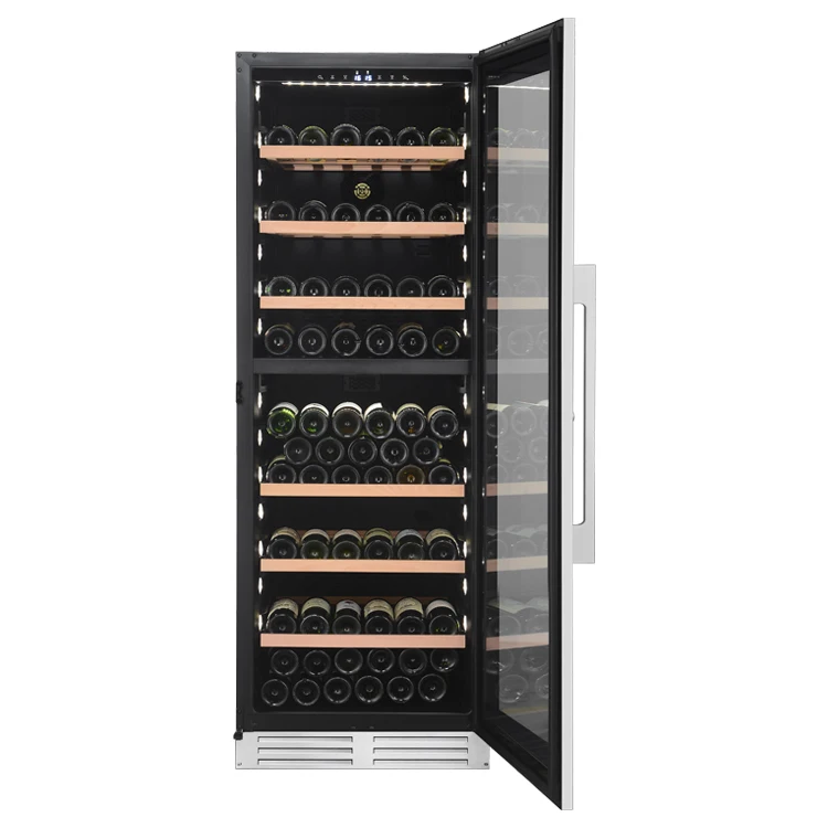 Compressor Wine Fridge, 154 Bottle Stainless Steel Wine Cellar, Glass Door Dual Zone Cooler, 595 x 710 x 1720 mm, Home
