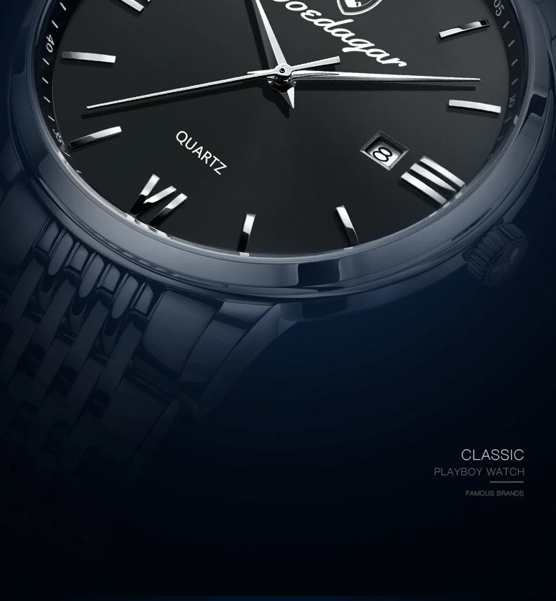 POEDAGAR Luxus Sport herren Armbanduhr Edelstahl Wasserdicht Datum Mann Uhr Hohe Qualität Casual Mode Quarz Männer Uhren – Detail 11
