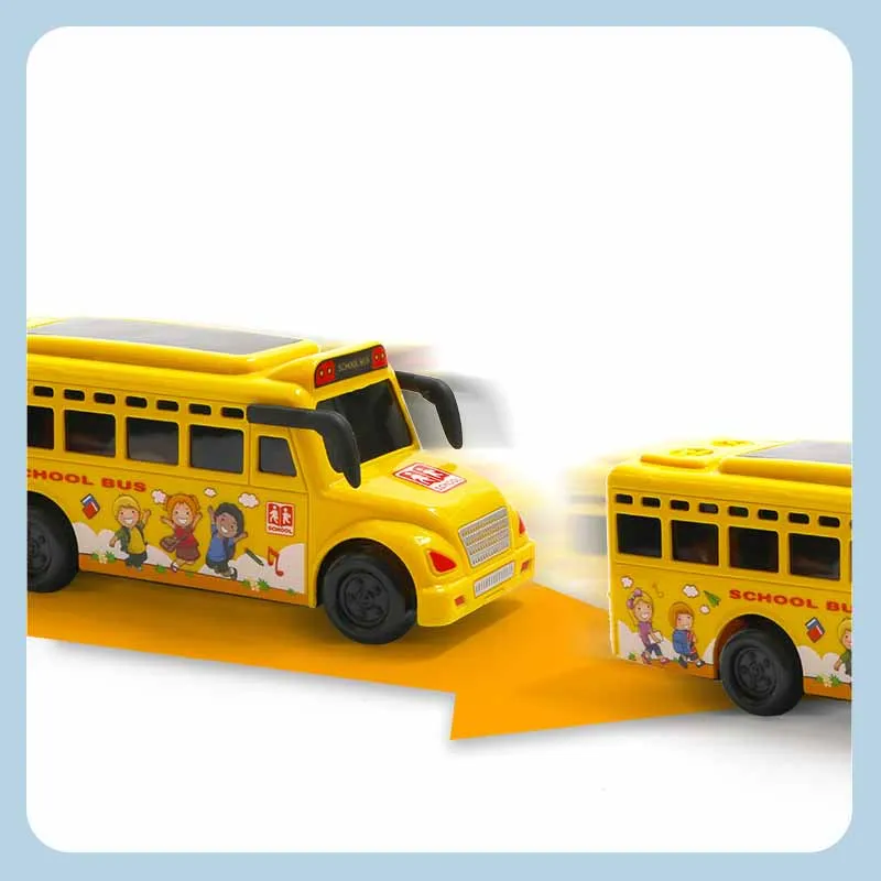 Kinder Puzzle Spielzeug Bus Spielzeug Simulation Modell Trägheit Bus Polizeiauto mit Lichtern Musik Spielzeug Auto interaktive Spielzeug Geschenke für Jungen