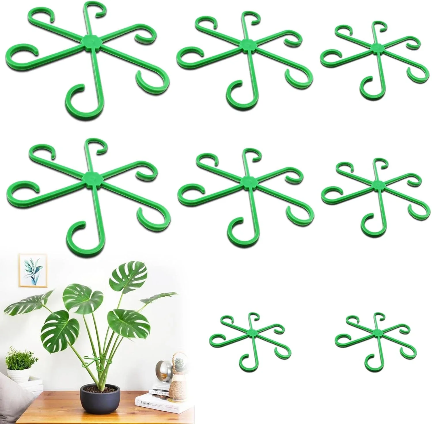 4/8-teiliges Set Pflanzenstiel-Stützclips, Gartenbau-Pflanzenstütze für Schildkrötenrücken-Bambus, Hydroponische Baumzweig-Fixierung