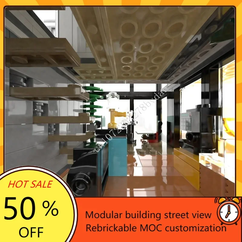 1616PCS Financieel Centrum Modulair MOC-model Creatief Street View BlockCustom Puzzel Architectuur DIY Educatief Assemblagecadeau