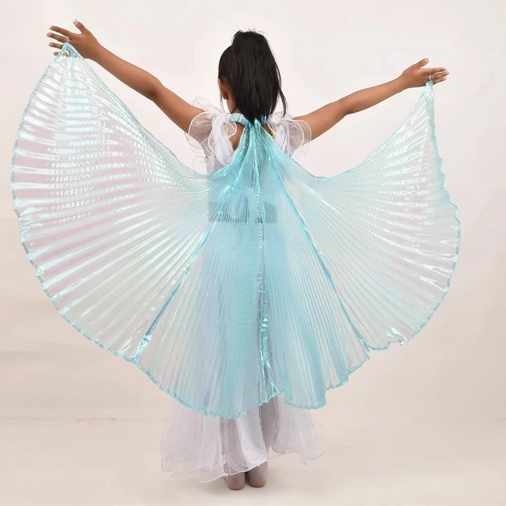 New Style Children's Belly Dance Wing Symphony Yarn Cloak Hand Hook Dance Performance Props Transparent Color Hanging Neck Wings