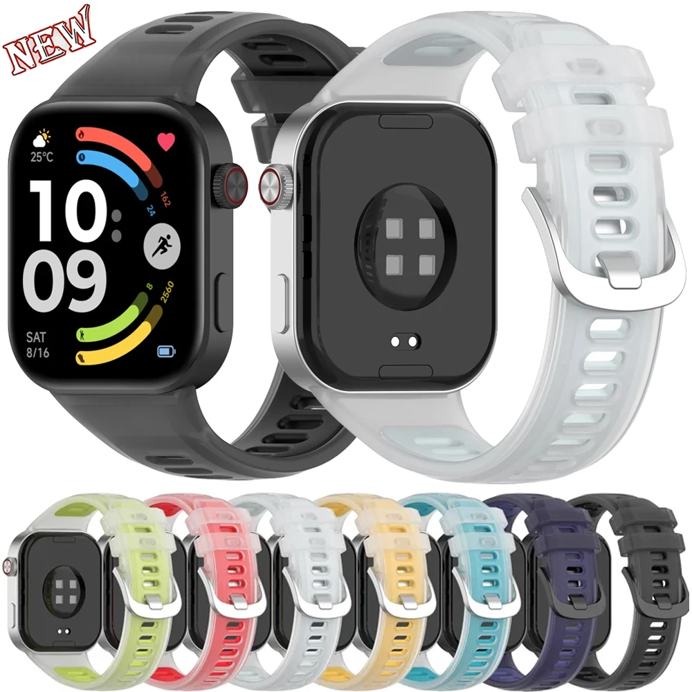 Sport-Silikonarmband für Redmi Watch 6 5 4 Weiches Durchscheinendes Verstellbares Armband für Xiaomi Mi Band 10 Pro 9 8 Pro Correa