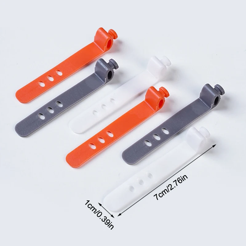 10pcs Cable Organizer Silica Data Line Cable Straps Electrical Wires Fixed Cable Organizer Earphone Cable 3 Holes Cord Winder