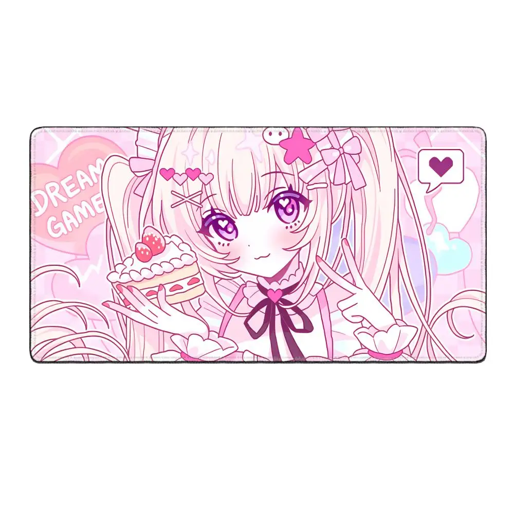 HYBXAXC Game Professional Pretty Pixel Girl Rubber MousePad Anime Balance E-Sports Mousepad Desktop Decoration Desk Mat Mice Mat