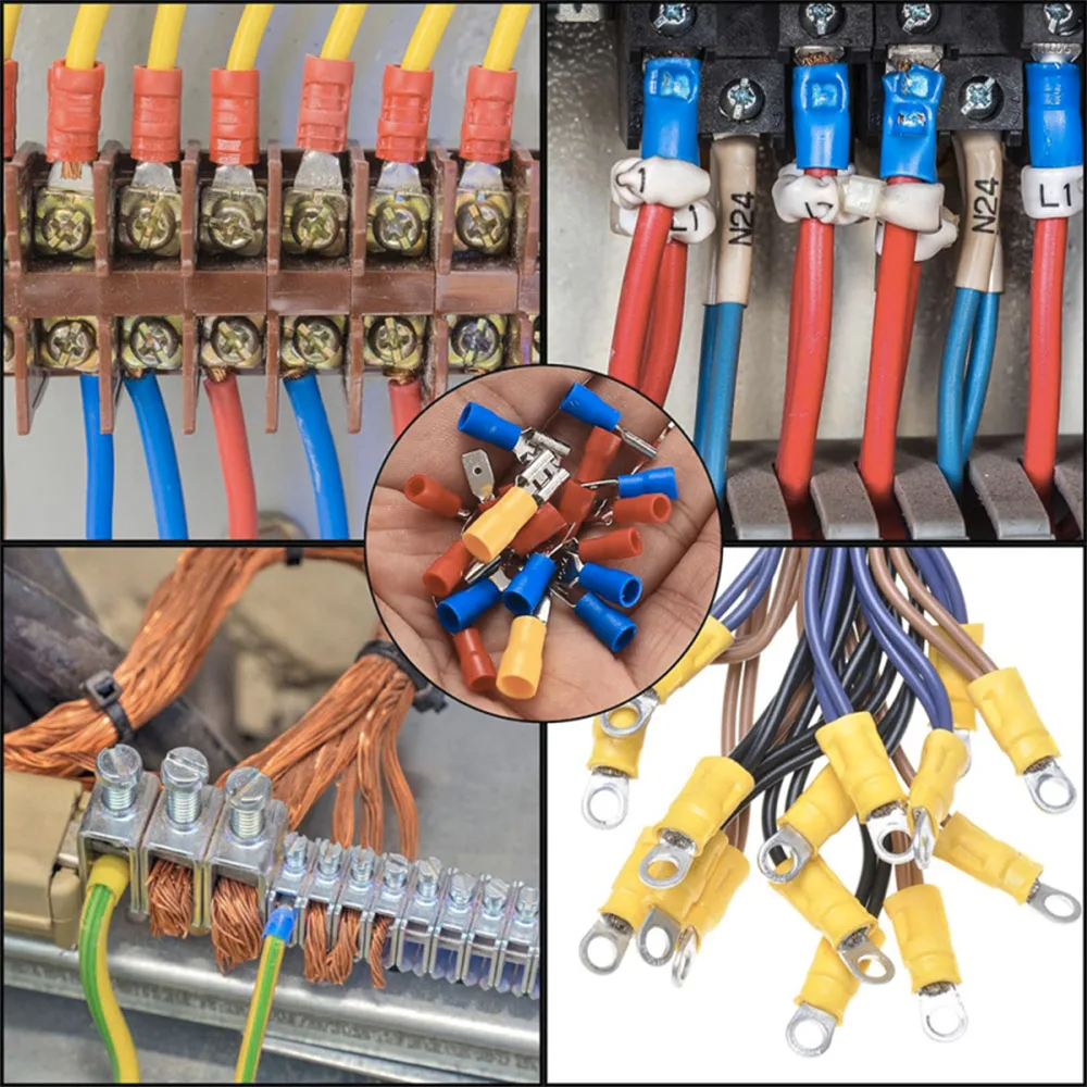 300 Stück Elektrische Steckverbinder, Gabelring- und Flachsteckverbinder, Schnellkupplungen, Crimp-Kabelverbinder (männlich/weiblich) – Detail 7