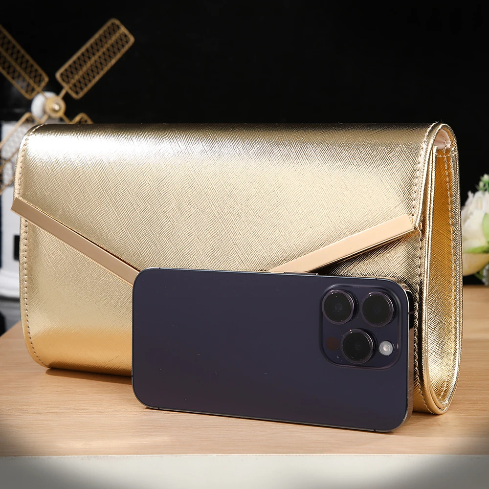 New cross-patterned shiny evening bag - versatile handbag for formal banquets, ceremonies, wedding parties and bridal gowns.