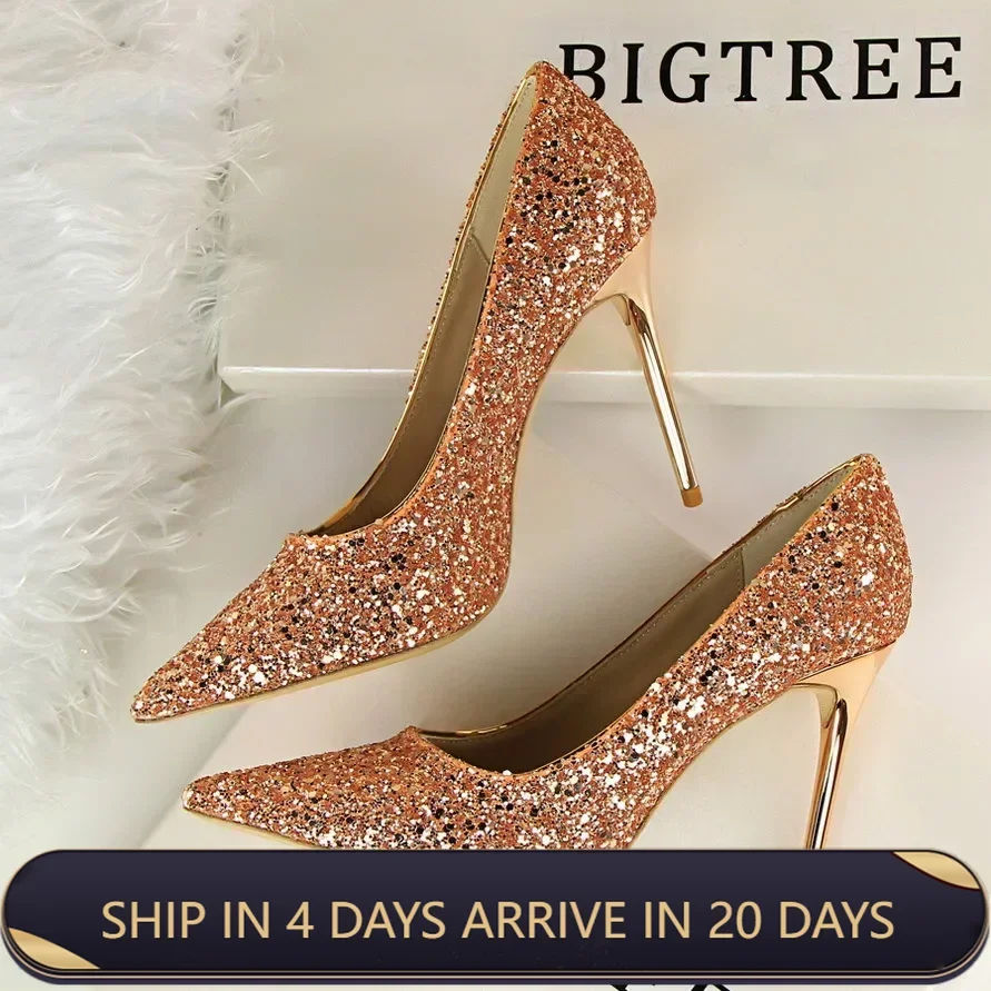 

Stunning Sparkling High Heel Shoes for Women - Pointed Toe and Sexy Style