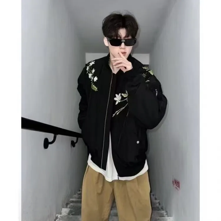 

Autumn Winter Large Size Men's Jaet American Sle Embroidery Flight Baseball Collar Design Thin Outerwear irt