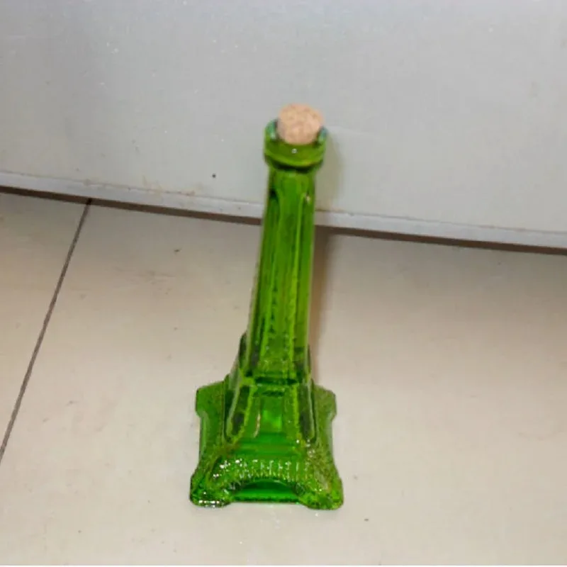 Zakka Eiffel Tower Clear Tiny Bottles Glass Vase, Home Decoration, Gift for Friend, Children and Parents Decor, 16 cm Height