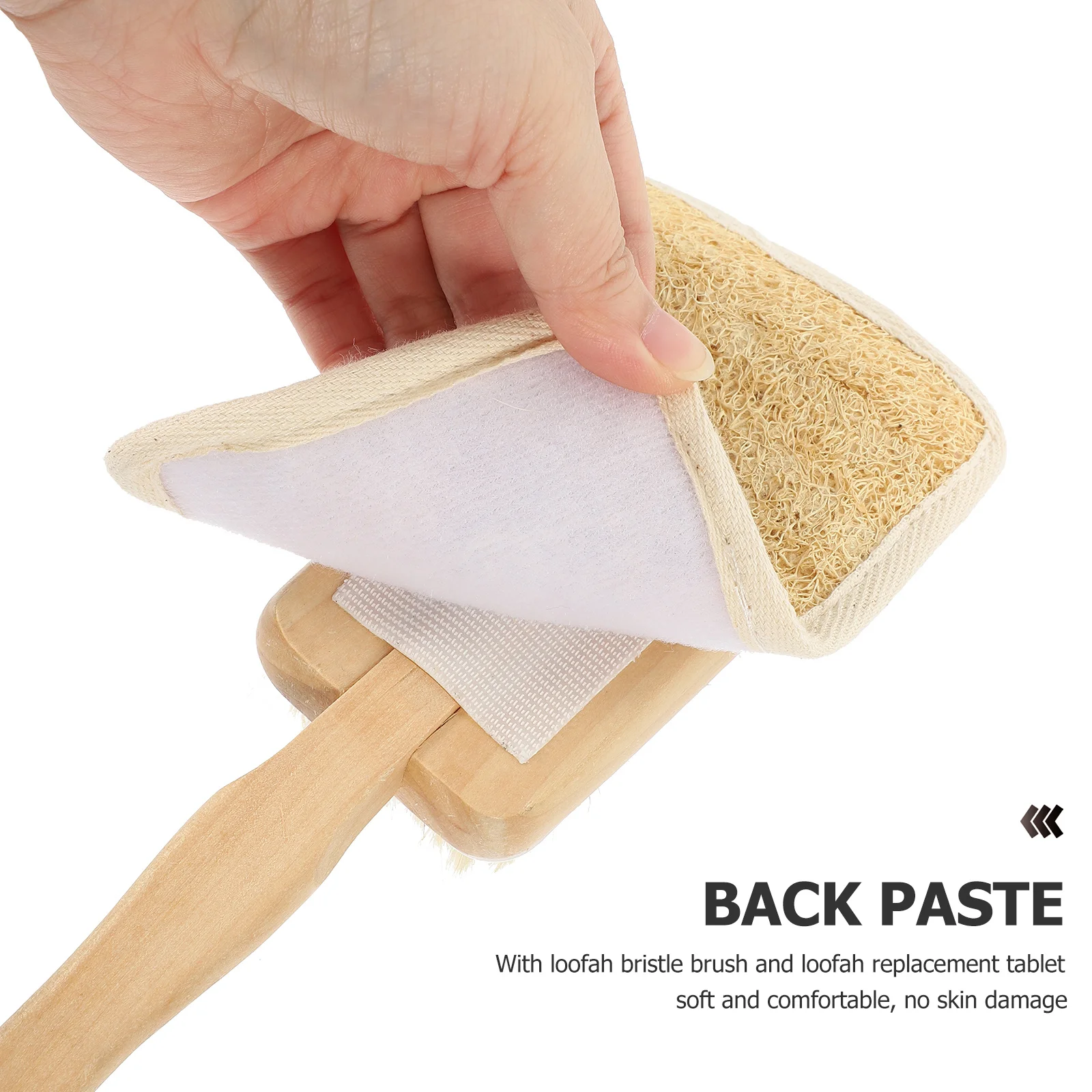 

1Set Natural Loofah Bath Brush Long Handle Back Scrubber Shower Back Cleaner Deep Skin Massage Bathroom Tool Body Shower Brush