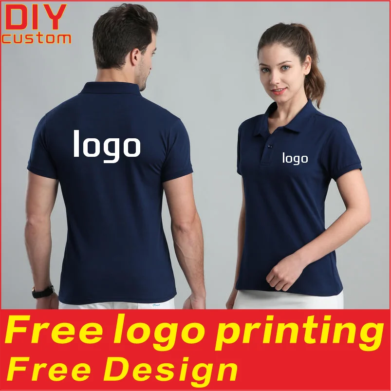 

Solid color men's and women's multi-color polo shirts, T-shirts, customized summer short sleeved shirts, printed logos, embroide
