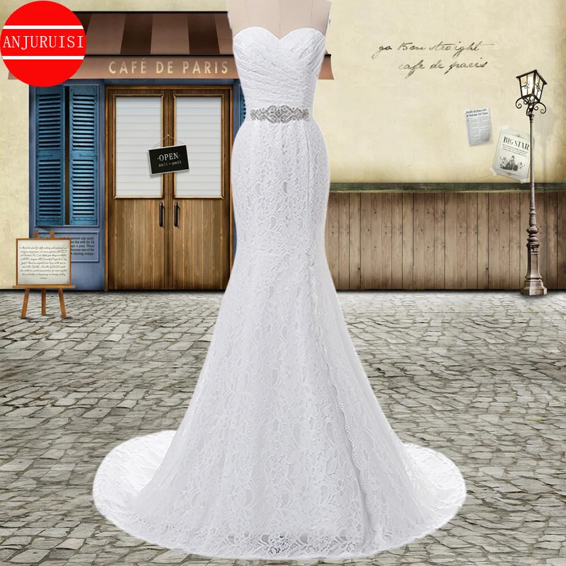 Vestido De Novia Vintage con abertura lateral, traje Sexy De encaje con cinturón extraíble, estilo sirena, 2022