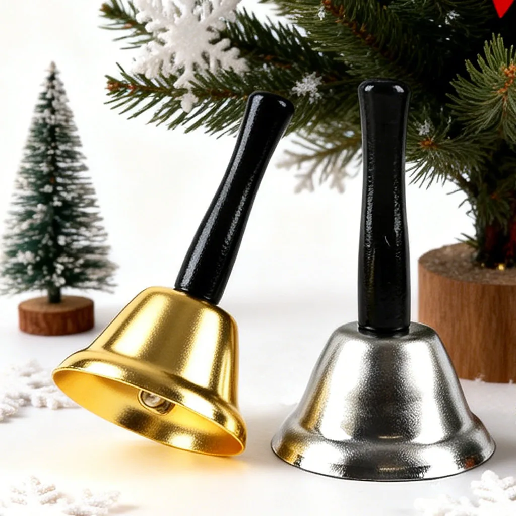 (1PCS) size7.55x12cm Decoration Santa Claus Hand Cranked Bell Multiple Scenarios Home Office Decoration Jingle Bells