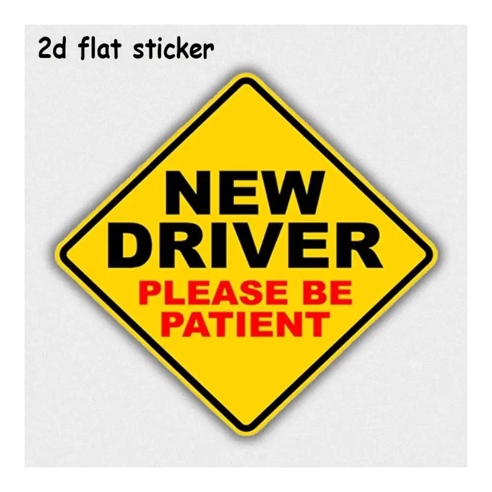 ＂New Drivers Require Patience＂ 3.5in Vinyl Sticker For Cars, Laptops, Windows, Doors, Fridges, Water Bottles