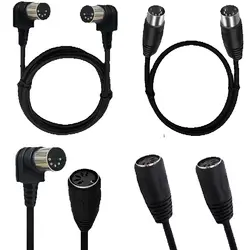 0.5m 1m 1.5m 3M 5m 90 Degree MIDI DIN 5PIN Male to Male Plug 5 Pin DIN Audio Extension Male Cable Cord din-5pin M/M Cable