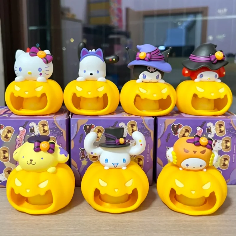 

Персонажи Kuromi слепая коробка Jack-O'-Lantern My Melody Kuromi фигурки маленький ночник орнамент украшение на Хэллоуин детский подарок