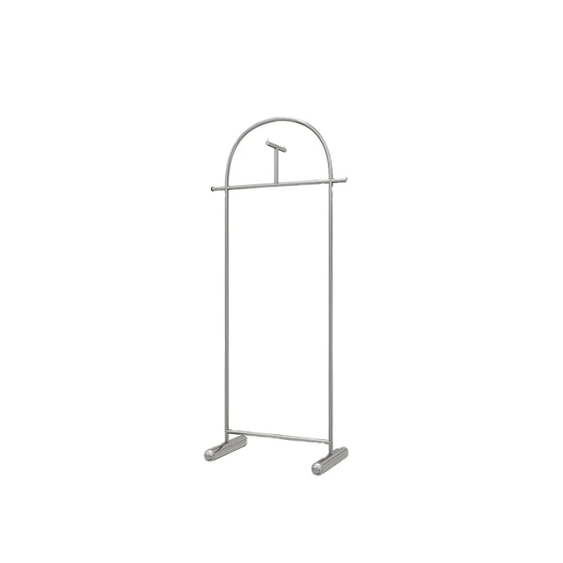 Customized Clothing Display Rack Stainless Steel Floor-Standing with Wheels Island Shelf Mobile Hanging Display Props Men's