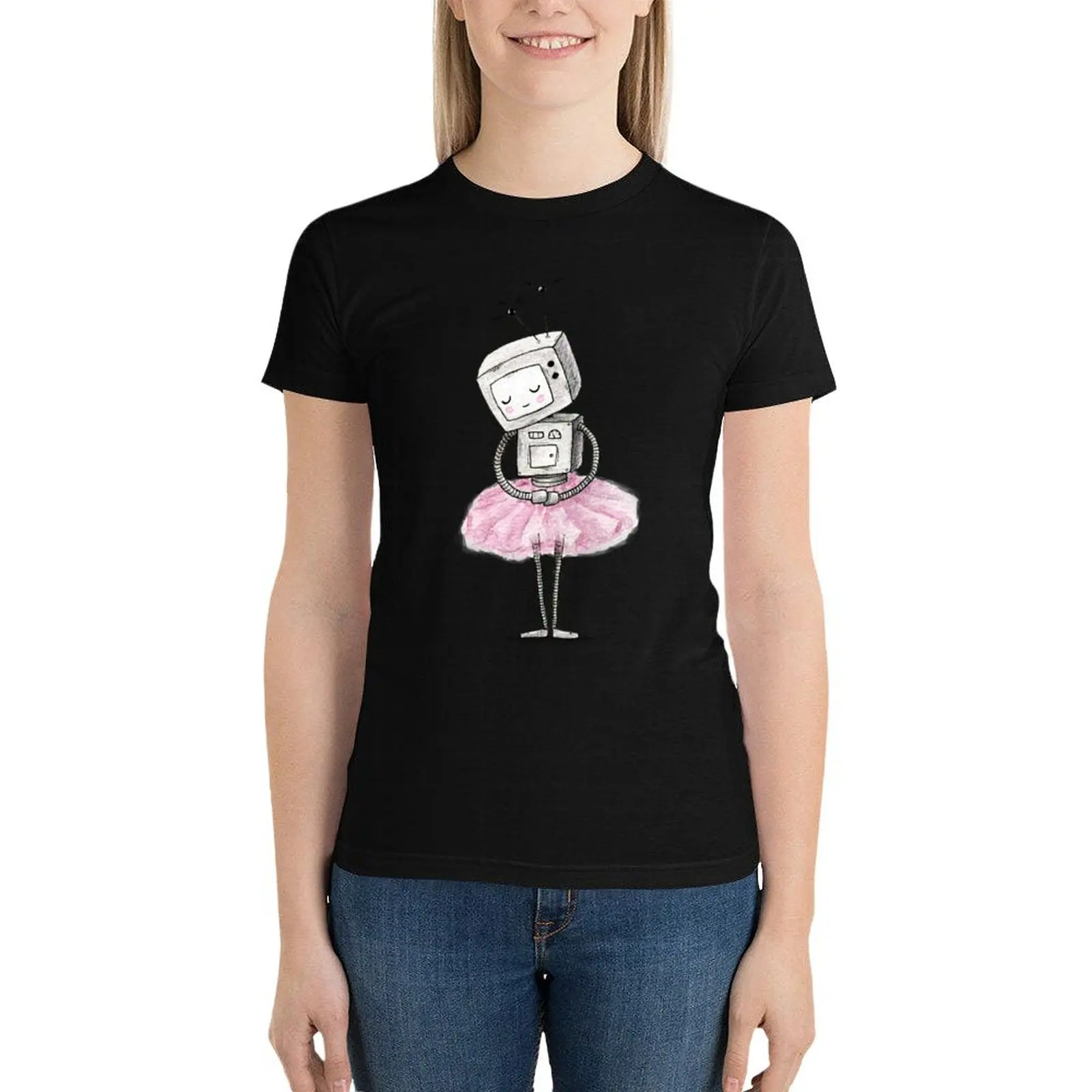 Ballerina dancer robot T-Shirt cute tops lady clothes Blouse t-shirt dress for Women sexy