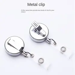 Anti-Lost Retractable Badge Reel ID Lanyard Keyring Clips ID Badge Holder Keychain Alloy Easy To Pull Buckle Doctor Hospital
