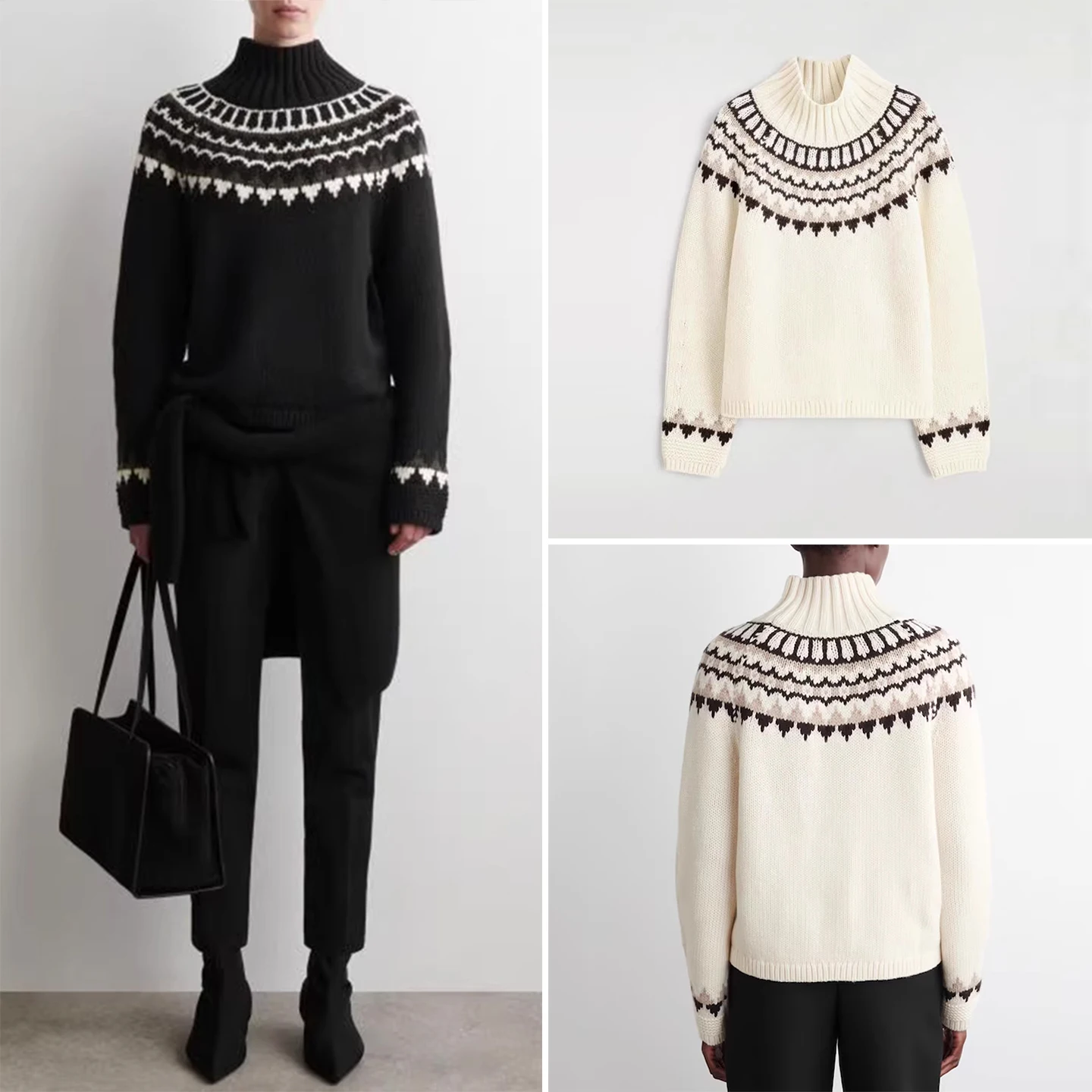 

Faionable High Ne Ribbed Sweater Women's Sle Versatile Casual Loose Fit Long Sve Winter New Arrival for Teen Girls