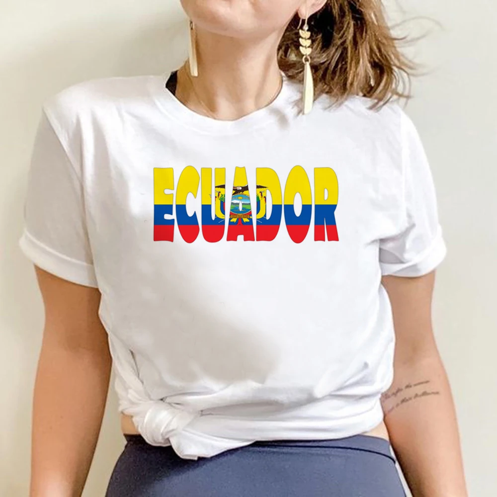 Ecuador Ecuadorian T Shirt Women Vintage Harajuku 90s 2000s Graphic Tees Grunge Tops Unisex Tshirt Female