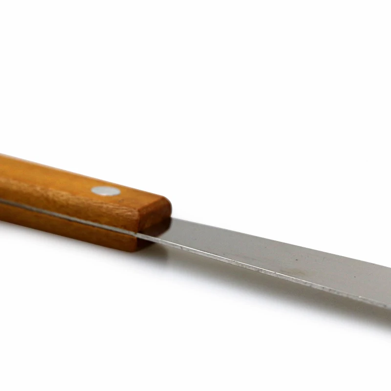 1pc Dental Spatula Gypsum Wooden Handle Knife Metal Spatula Plaster Mixing Knife For Dental Lab
