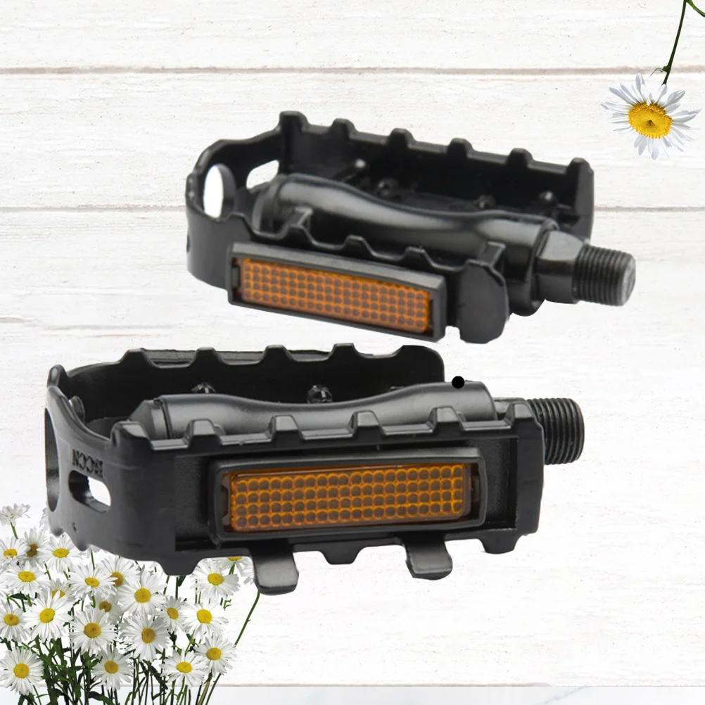 1 Pair of Aluminum Alloy Mountain Pedal with Anti-slip Spike Pedal Accessory (Black) platform pedal