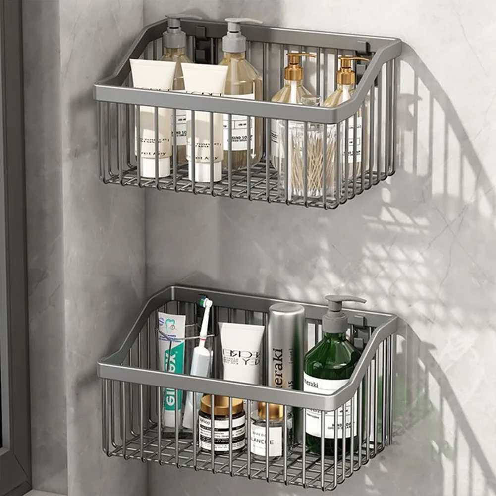 Kitchen Hanging Storage Basket Shelf Wall Fruit Vegetable Draining Rack Carbon Steel Dish Drying Holder Sundries Organizer