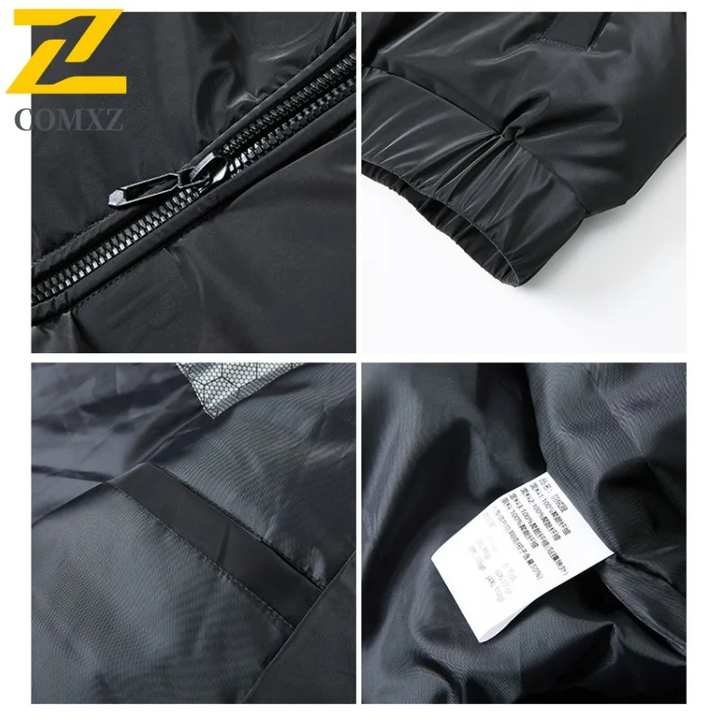 COMXZ Cotton Padded Jacket Premium Thick Warm Business Stylish Travel Padding Coat Snowy Cold Proof Down Jacket Men's Clothing
