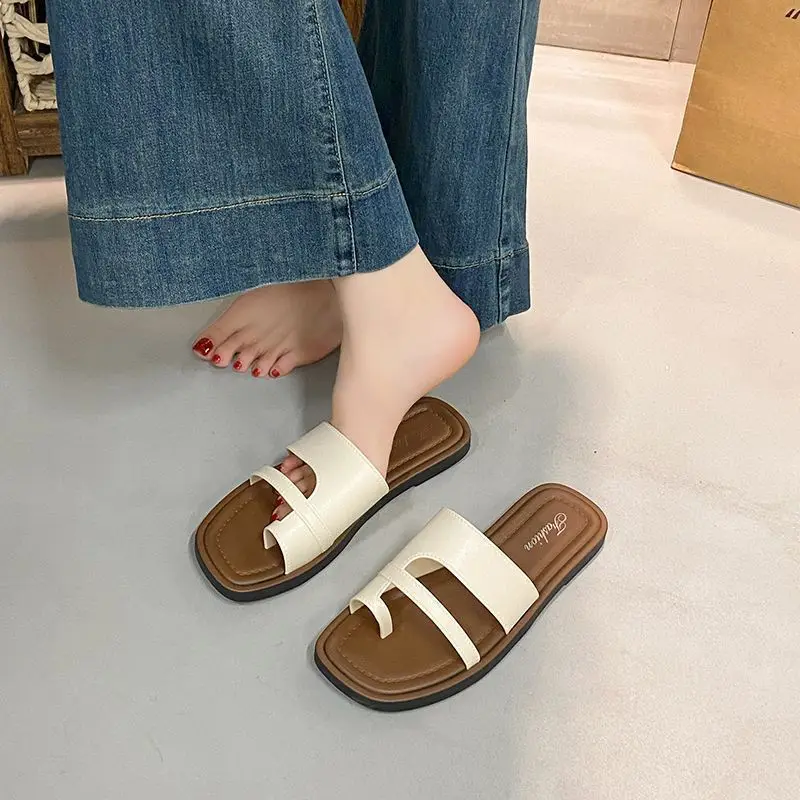 

Wettable летние классные женские тапочки в стиле ретро, стильные и универсальные для верхней одежды. Новые тапочки